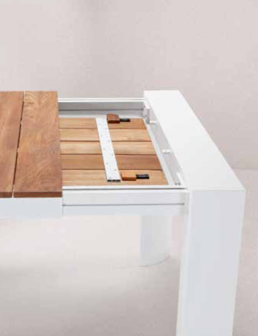 Tavolo Top Table Allungabile - Struttura in Alluminio e Piano in Teak Grezzo 27 - immagine 4