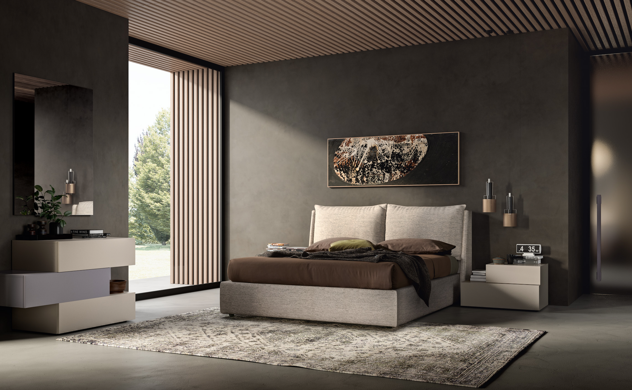 Composizione Beton 12: Equilibrio di Geometrie – Nocciola & Grafite 68