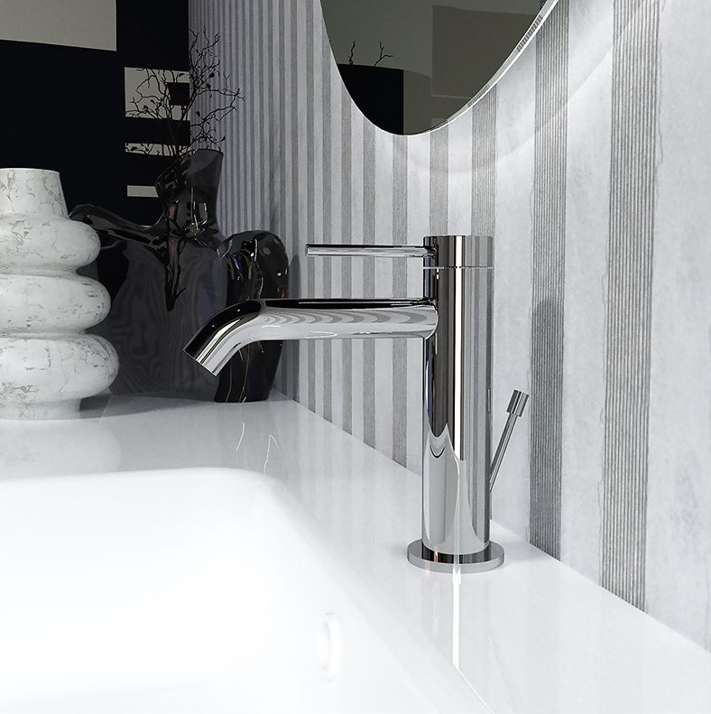Miscelatore Lavabo Viktor con Piletta di Scarico – Finitura Cromata 67