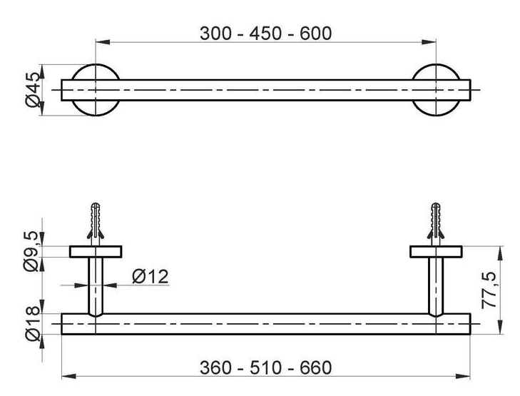 Porta Asciugamani Fisso Stilox 67 - immagine 2
