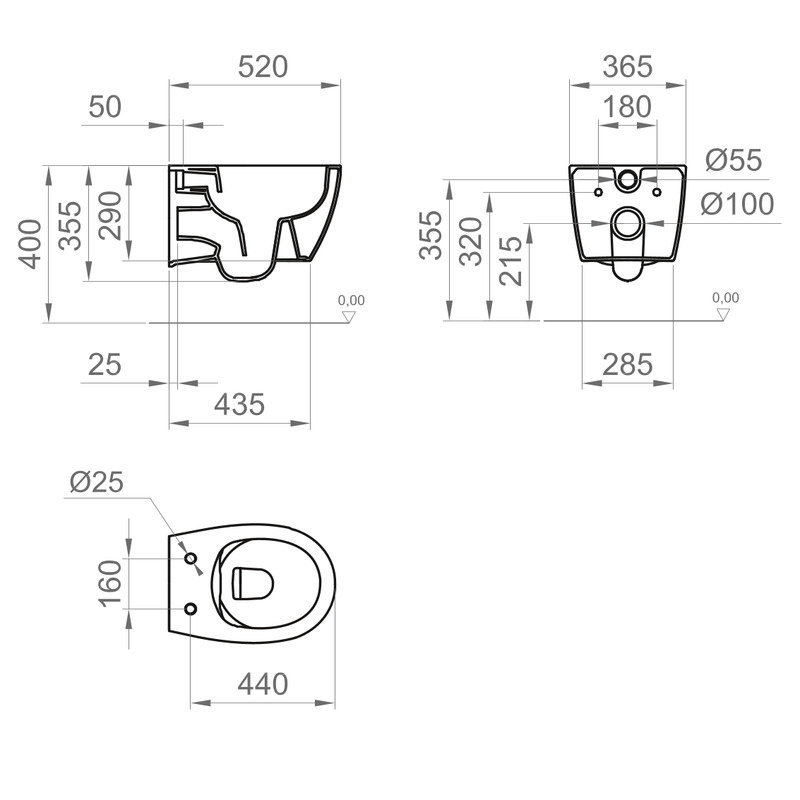 Vaso sospeso in ceramica Rimless - KITE - 67 - immagine 4