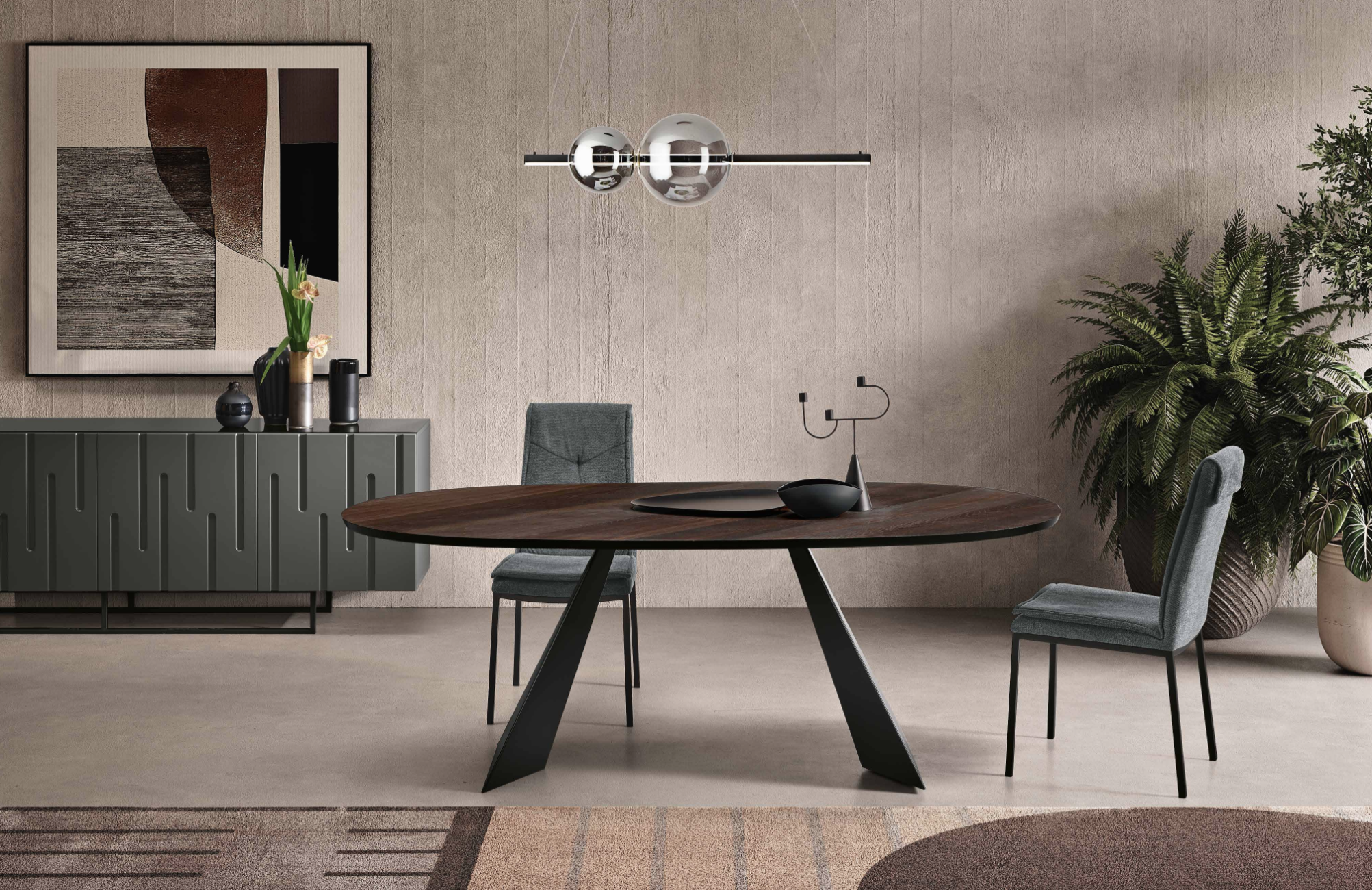 Tavolo TAN 11 Ovale – Design Essenziale in Rovere Impiallacciato (210×109 H75) - immagine 5