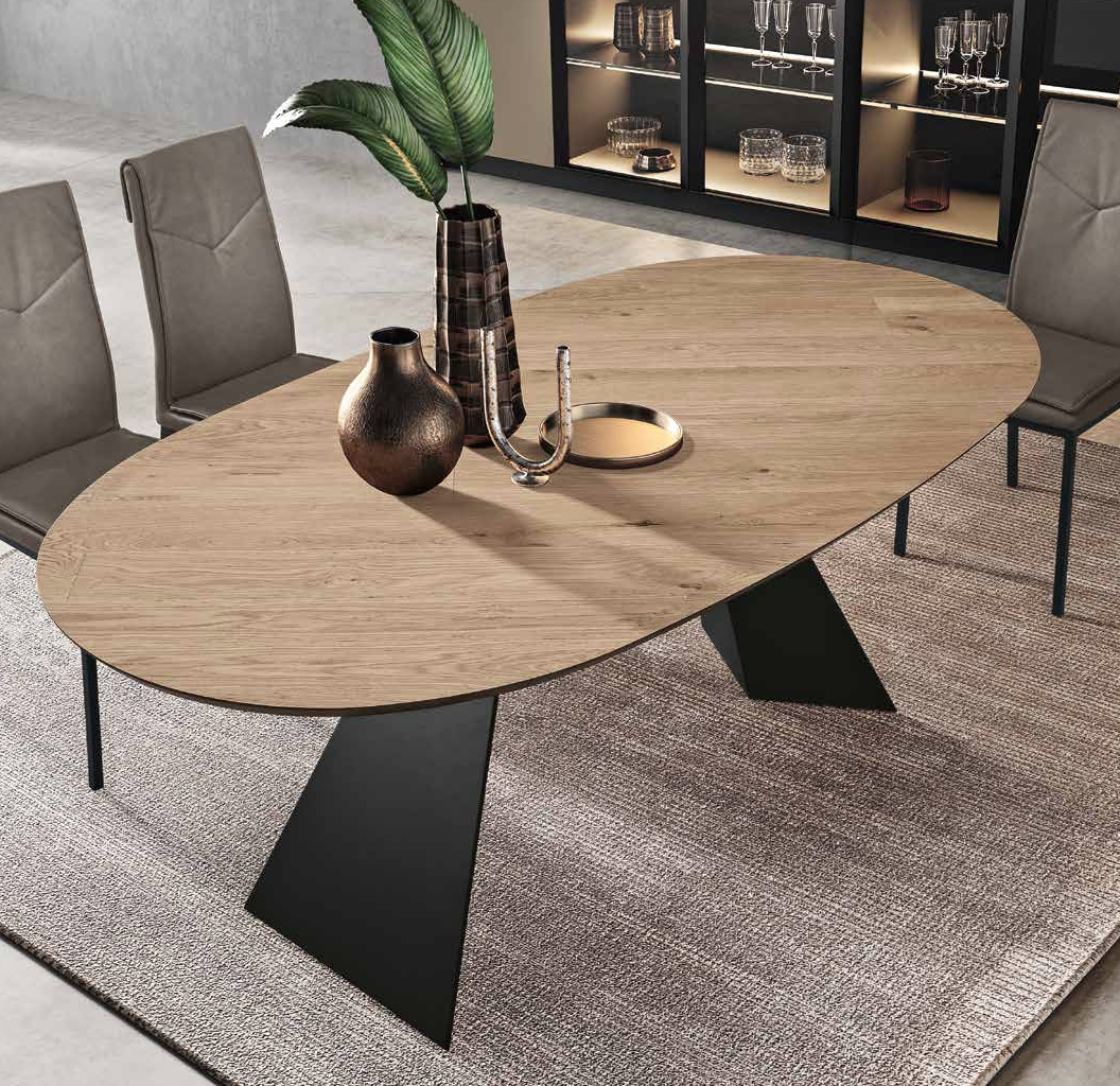Tavolo TAN 11 Ovale – Design Essenziale in Rovere Impiallacciato (210×109 H75) - immagine 3