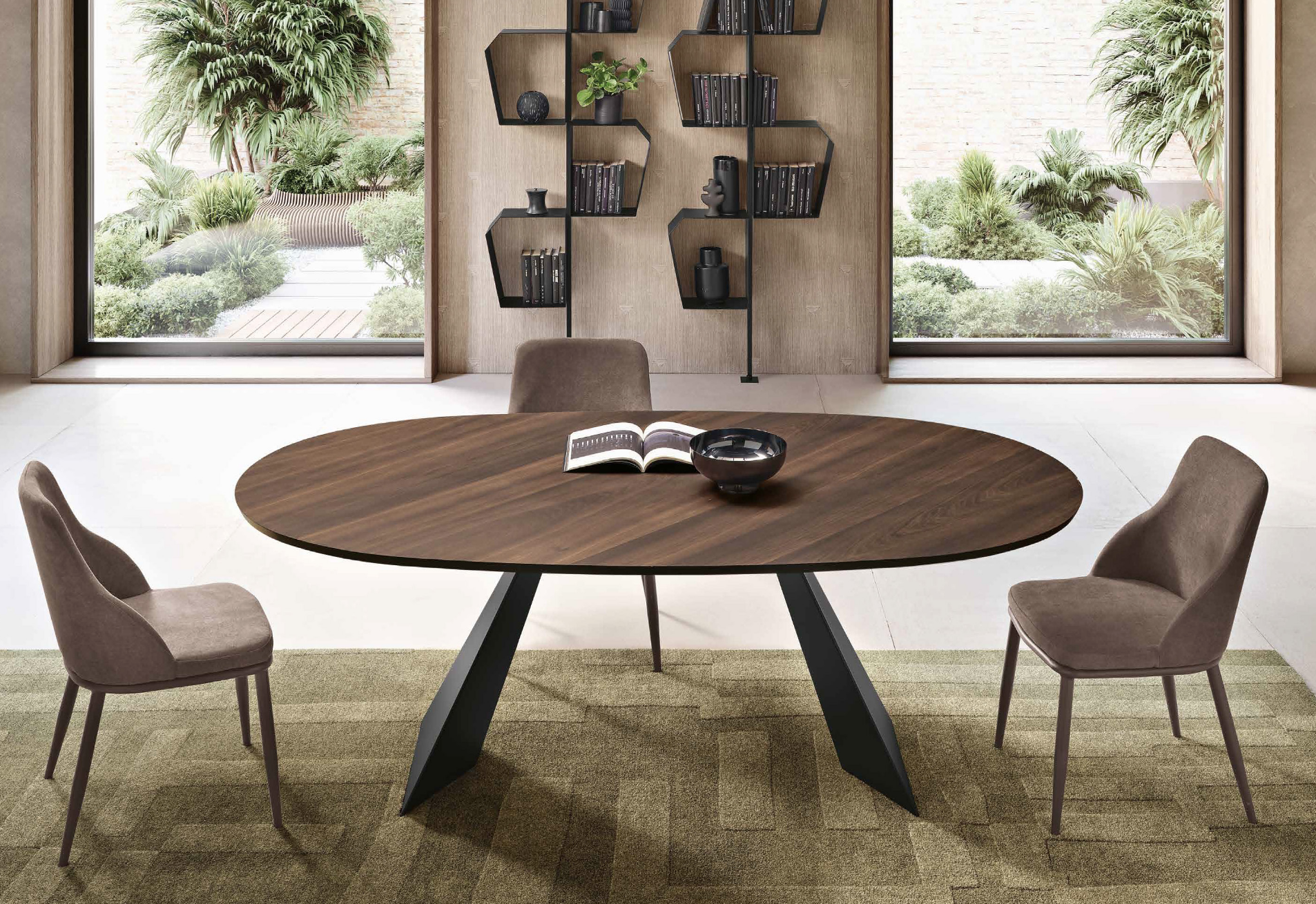 Tavolo TAN 11 Ovale – Design Essenziale in Rovere Impiallacciato (210×109 H75)