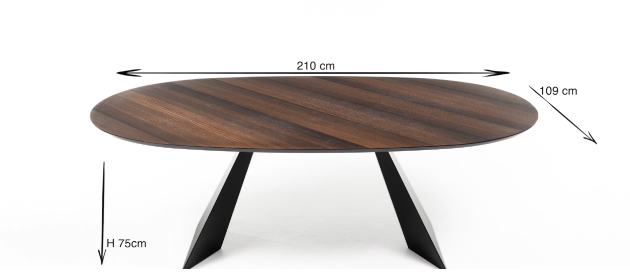 Tavolo TAN 11 Ovale – Design Essenziale in Rovere Impiallacciato (210×109 H75) - immagine 7
