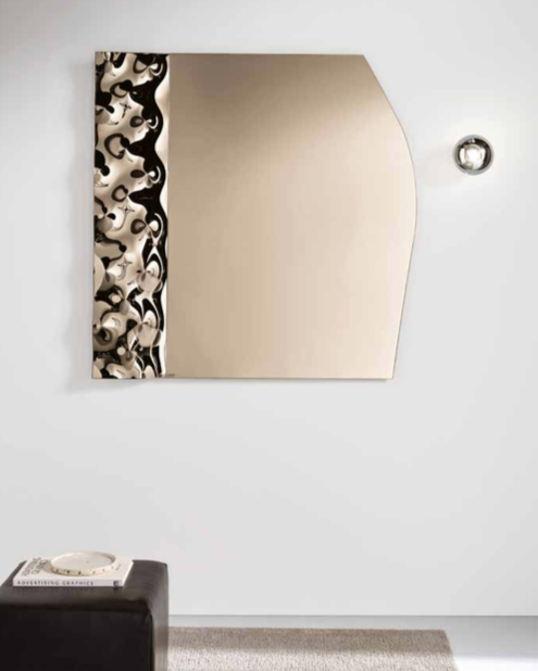 Specchio Lool 11 – Design Sagomato con Inserto in Vetro Mosso - immagine 4