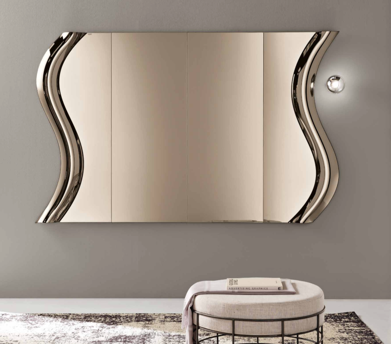 Specchio Bora 11 – Specchio Modulare Artistico con Vetro Fuso