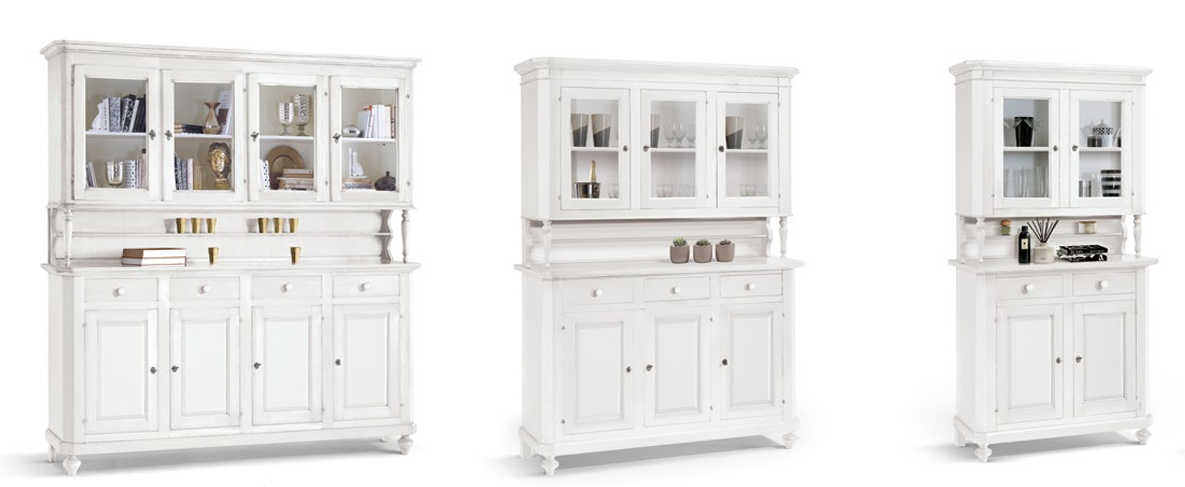 Cristalliera Classica 31 – Design Anni '40 in Legno Bianco Atossico - immagine 2