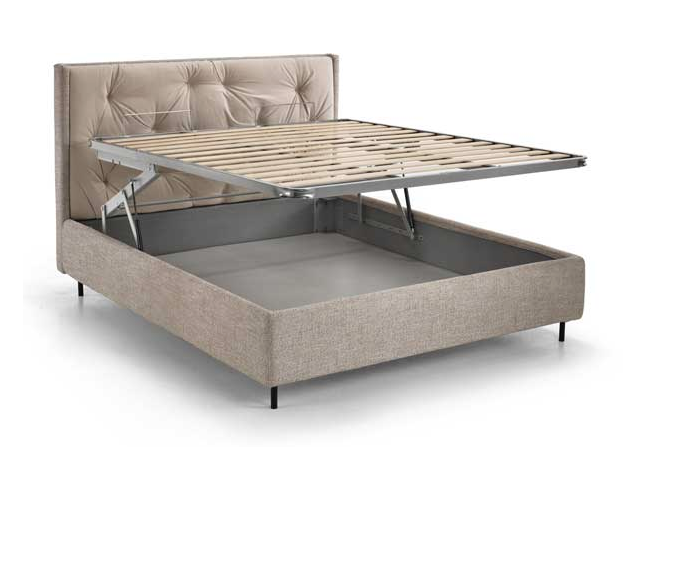 Letto Armonia – Testata Imbottita Sfoderabile e Contenitore con Apertura Tradizionale o Lux - immagine 7