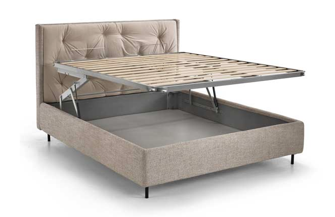 Letto Armonia – Testata Imbottita Sfoderabile e Contenitore con Apertura Tradizionale o Lux - immagine 3